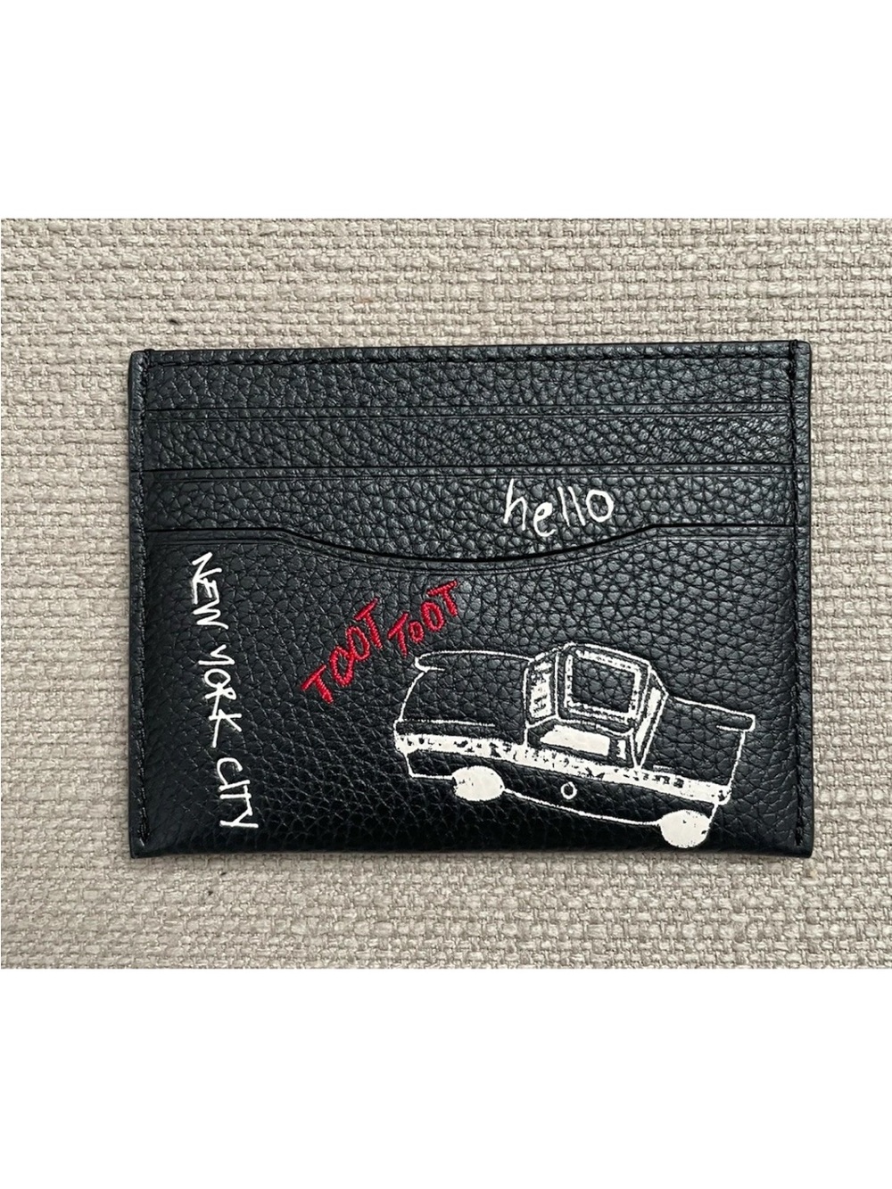 Coach Card Case with Sketch Print Black NWT